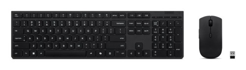 Lenovo Professional Bezprzewodowa ładowalna klawiatura i mysz combo | Zestaw klawiatury i myszy | Bezprzewodowy | Mysz w zestawie | Euro amerykańskie | Łączność Bluetooth | Szary - 2798475
