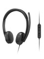 Przewodowy zestaw słuchawkowy VoIP Lenovo 5000 z mikrofonem, USB A/C, Czarny - 2798580