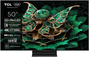 Telewizor TCL 50C7K QD-Mini LED 50" 4K Ultra HD Google TV Dolby Atmos DVB-T2 Czarny