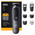 Zestaw do pielęgnacji Braun 7 w 1 | Zestaw All-in-One Series 5 AIO5520 | Bezprzewodowy | Liczba stopni długości 14 | Czarny - 2793542