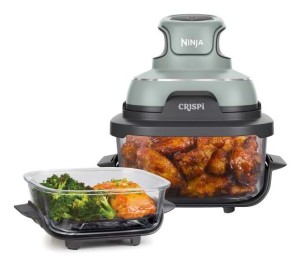 Ninja CRISPi Pojedyńczy 3,8 l 1700 W Frytkownica na gorące powietrze Zielony, Szary, Przezroczysty