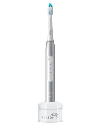 Ultradźwiękowa szczoteczka do zębów Oral-B Pulsonic Slim Luxe 4000 - Codzienna pielęgnacja - Sensitive - dla białych zębów - 62000 ruchów na minutę - Platinum - 2 min - 2801919
