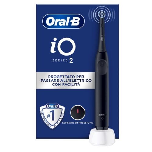 Elektryczna szczoteczka do zębów Oral-B iO2, z czujnikiem nacisku, akumulatorowa, dla dorosłych, 1 główka szczoteczki, 3 tryby szczotkowania, czarna - 2801950