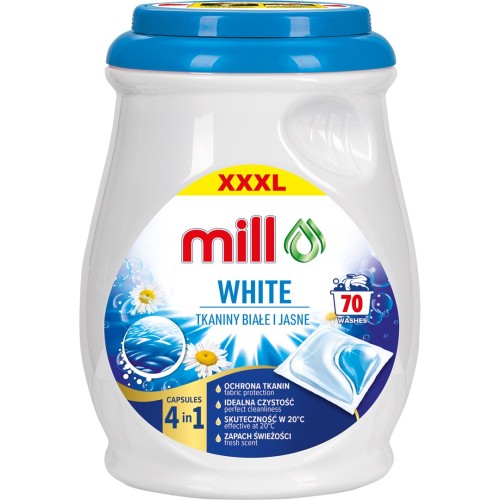 MILL PRO Kapsułki 2k do prania White 70szt (opak.zb 4szt.) - 2803007