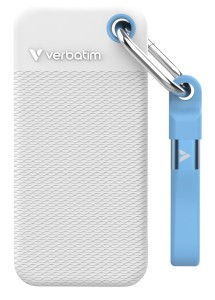 Dysk SSD zewnętrzny Verbatim Pocket 2TB USB-C 3.2 Gen 2 biały/niebieski