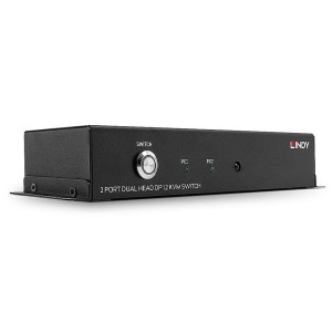 LINDY 2-portowy przełącznik DisplayPort 1.2 z podwójną głowicą