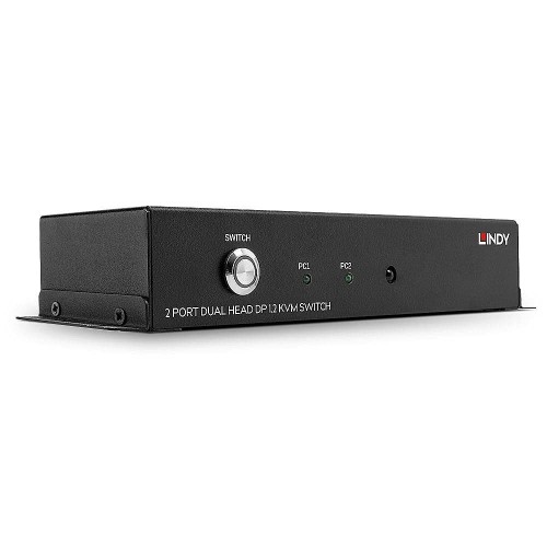 LINDY 2-portowy przełącznik DisplayPort 1.2 z podwójną głowicą - 2803683