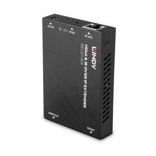 Lindy HDMI i IR over IP Extender - Odbiornik, 1920 x 1080 pikseli, Amplituner AV, 150 m, Przewodowy, HDCP - 2804809