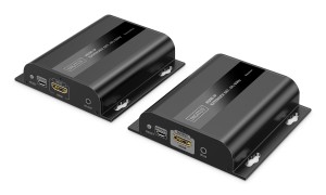Przedłużacz (extender) po skrętce kat.6 HDMI 4K/60Hz przez IP 1G lub do 120m/200m, max. 253 odbiorniki, sterowanie IR - zestaw