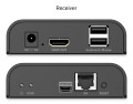Przedłużacz (extender) po skrętce kat.6 HDMI 4K/60Hz z KVM USB 2.0 przez IP 1G lub do 120m/200m, max. 253 odbiorniki, ekran dotykowy - zestaw - 2804837