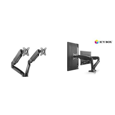 ICY BOX IB-MS304-T, Podstawka pod monitor z podstawą montowaną na biurku, na dwa ekrany, rozmiar do 27'' | Raidsonic - 2806015