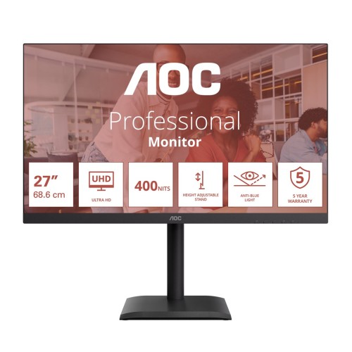 AOC E4 U27E4CV monitor komputerowy 68,6 cm (27") 3840 x 2160 px 4K Ultra HD LED Czarny - 2806498