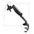 Uchwyt do monitora IIYAMA DS3001C-B1, montaż biurkowy, do pojedynczego monitora 10-27 cali, regulacja wysokości, sprężyna gazowa, VESA 75x75/100x100, udźwig 1-5kg - 2806674