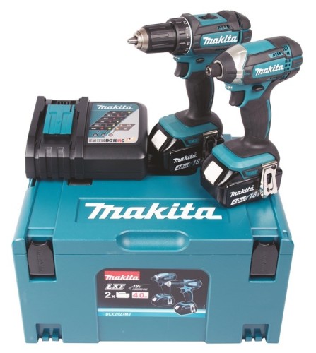 Makita Akku-Bohrschrauber Set, 18 V, 2 x 4,0 Ah Akkus, DLX2127MJ - 2806886