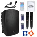 V-TONE BQ12 GO MP3 - Kolumna aktywna akumulatorowa czarna, Bluetooth, TWS, USB, SD, DSP, AUX, pilot na podczerwień, 2x mikrofon bezprzewodowy, wysuwana rączka, kółka transportowe zestaw - 2807039