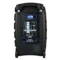 V-TONE BQ12 GO MP3 - Kolumna aktywna akumulatorowa czarna, Bluetooth, TWS, USB, SD, DSP, AUX, pilot na podczerwień, 2x mikrofon bezprzewodowy, wysuwana rączka, kółka transportowe zestaw - 2807043