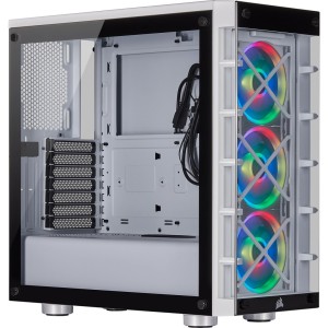 CORSAIR iCUE 465X RGB - Wieża - ATX - Panel boczny z okienkiem (szkło hartowane) - Bez zasilacza (ATX) - Biały - USB/Audio (CC-9011189-WW)