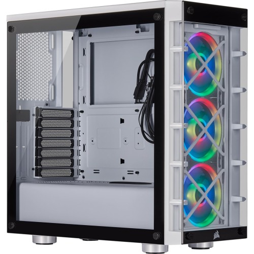 CORSAIR iCUE 465X RGB - Wieża - ATX - Panel boczny z okienkiem (szkło hartowane) - Bez zasilacza (ATX) - Biały - USB/Audio (CC-9011189-WW) - 2807204