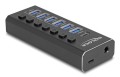 Delock 7-portowy hub USB z 3 portami 10 Gb/s i 4 szybkimi ładowaniami - 2808520