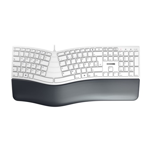 Klawiatura CHERRY KC 4500 ERGO przewodowa niemiecka USB jasnoszara - 2808677