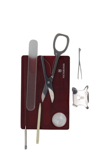 Scyzoryk Victorinox V-0.72 40.T Swiss Card, czerwony przezroczysty - 2809506