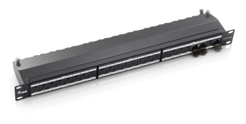 Wyposaż 19-calowy panel krosowy 24xRJ45 Cat6a FTP 1U 500MHz RAL9005 - 2809554