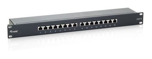 Patchpanel marki Equip CAT6, 16 portów, czarny, 19" (1U) - 2809603