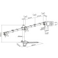 Uchwyt biurkowy Equip Pro - Tilt dla 3 wyświetlaczy LCD - Rozmiar ekranu: 43,2-68,6 cm (17"-27") - Interfejs montażowy: do 100 x 100 mm - Biurko - 2810891