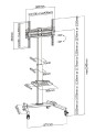 Uchwyt podłogowy do TV 32"-55"/35kg 1TFT 1Abl. czarny - 2811010