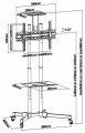 Uchwyt podłogowy Equip Bodenstandhalter 37-70/50kg 1TFT 2Ablagen Höhe czarny - 2811019