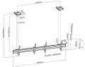 Uchwyt sufitowy do 2 wyświetlaczy LCD - Plastik, Aluminium, Stal, Srebrny - Rozmiar ekranu: 114.3-139.7 cm (45-55'') - 2811162