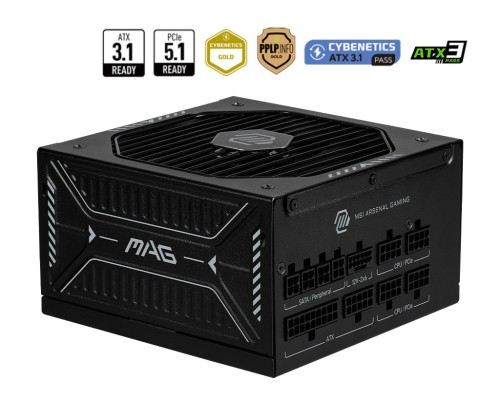 Zasilacz MSI MAG A850GLS PCIE5 850W 80+ Gold ATX 3.1 - 2812055