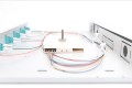 Panel krosowy FO z wyposażeniem 19'' 1U, 6x LC dx, OM3, pigtaile, adaptery, tacki, wysuwany, szary - 2827127