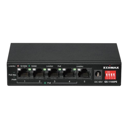 Switch niezarządzalny Edimax GS-1105PE 4x GbE PoE + 1x GbE Port - 2362812