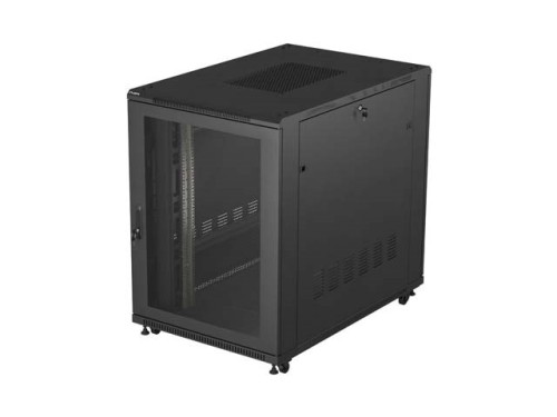 Szafa instalacyjna Rack Lanberg Stojąca 19" 22U 800x1200 Czarna drzwi perforowane (flat pack) - 2809728