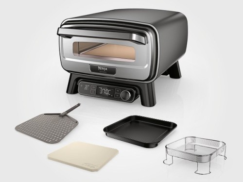 Zewnętrzny elektryczny piec do pizzy i frytkownica powietrzna Ninja Artisan MO201EU szary/stal nierdzewna, 1 760 W, do pizzy o średnicy do ok. 30 cm - 2812715