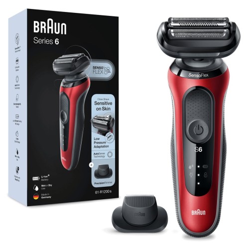 Golarka Braun model 61-R1200s czas pracy 50 min Wet & Dry kolor czerwony/czarny - 2812839