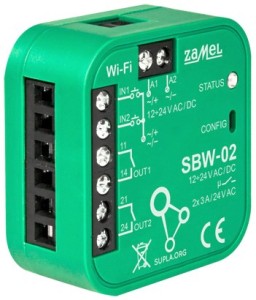 Inteligentny sterownik bram i drzwi SBW-02 Wi-Fi, SUPLA 12-24 V AC/DC ZAMEL