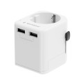 GEMBIRD UNIWERSALNY ADAPTER PODRÓŻNY (EU) 12 W, BIAŁY - 2815042