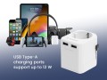 GEMBIRD UNIWERSALNY ADAPTER PODRÓŻNY (EU) 12 W, BIAŁY - 2815050