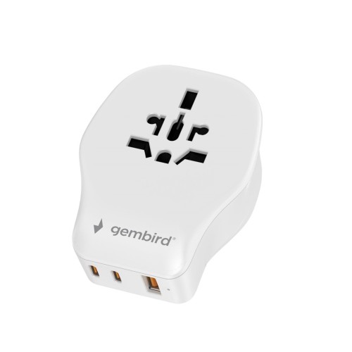 GEMBIRD UNIWERSALNY ADAPTER PODRÓŻNY 20 W, BIAŁY - 2815062