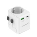 GEMBIRD UNIWERSALNY ADAPTER PODRÓŻNY Z UZIEMIENIEM 20 W, BIAŁY - 2815087