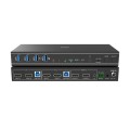 Lindy 2-portowy przełącznik KVM HDMI 4K60 USB3.0 z podwójną głowicą - 2815226