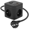 kerg smart – kostka zasilająca 3-gniazdowa + szybka ładowarka USB-A+USB-C 1,5m 3×1,5mm2 H05VV-F 16A/250V~ - 2816778