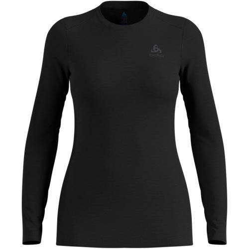 Koszulka damska ODLO Merino 160 BL Top Crew Neck l/s roz. S Czarna - 2785179