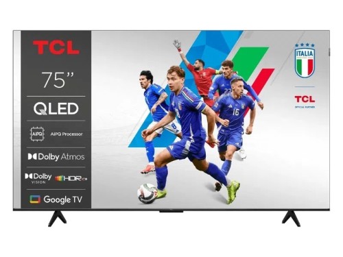 Telewizor TCL 75T69C QLED 75" 4K Ultra HD Google TV Dolby Atmos DVB-T2 Metaliczny - 2821377
