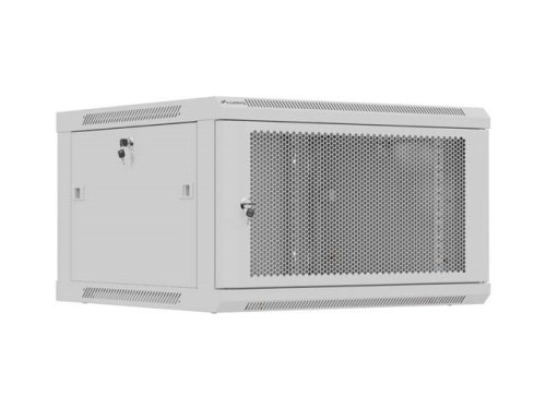 Szafa instalacyjna Rack 19" Lanberg 6U 600x600 wisząca szara drzwi perforowane (flat pack) - 2809667