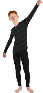 Komplet termoaktywnej bielizny dziecięcej Odlo Active Warm Eco Set Long rozmiar 92cm, czarno-szary