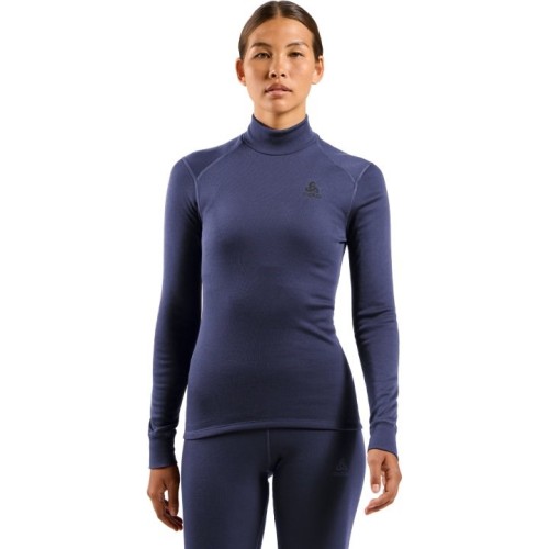 Bielizna termoaktywna z długim rękawem Odlo BL TOP turtle neck l/s ACTIVE WARM roz. M Niebieska - 2785023