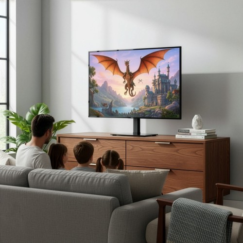 MACLEAN UNIWERSALNY STOJAK DO TV NA SZAFKĘ, , PODSTAWKA, MAX. 35 KG, OBRÓT 20 STOPNI, DLA TV 32-55" MC-132 - 2828701